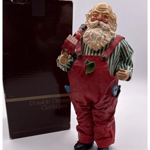 Vtg 1987 Possible Dreams Clothtique Santa Carpenter 713033 Christmas Figurine - Picture 3 of 15